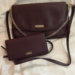 Eggplant purple KateSpade purse and wallet